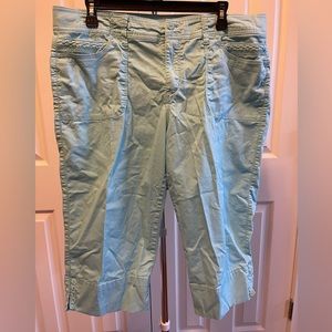 Women’s Capris, Size 14 Petite, Teal Color